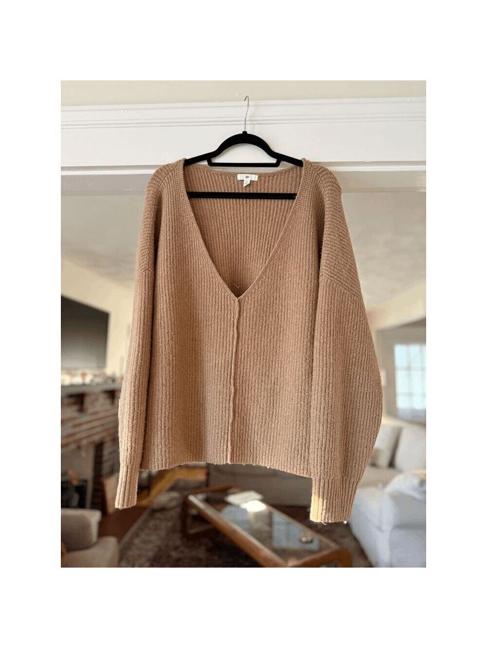 bp. Tan Weekend V-Neck Sweater Plus Size US 4X